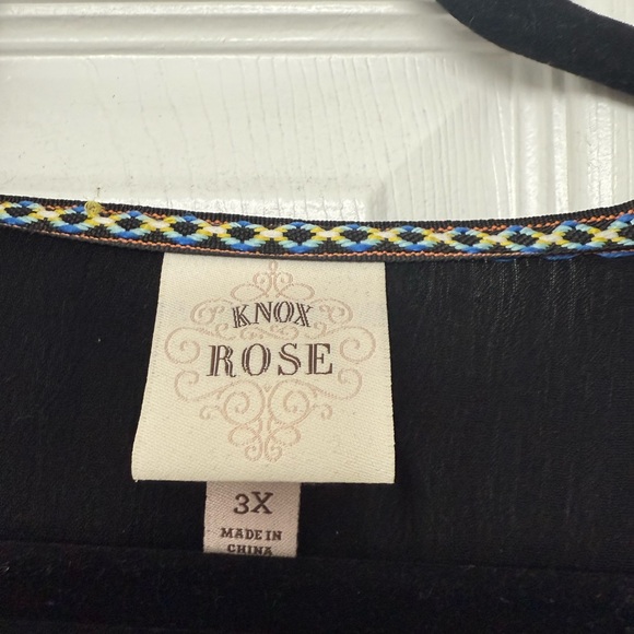 Knox Rose Black Bishop Sleeve Crew Neck Sundress - Picture 5 of 7